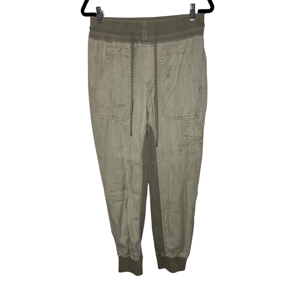 Anthropologie Nomad Joggers Womens Small Olive Khaki Utility Cargo Pants Lyocell
